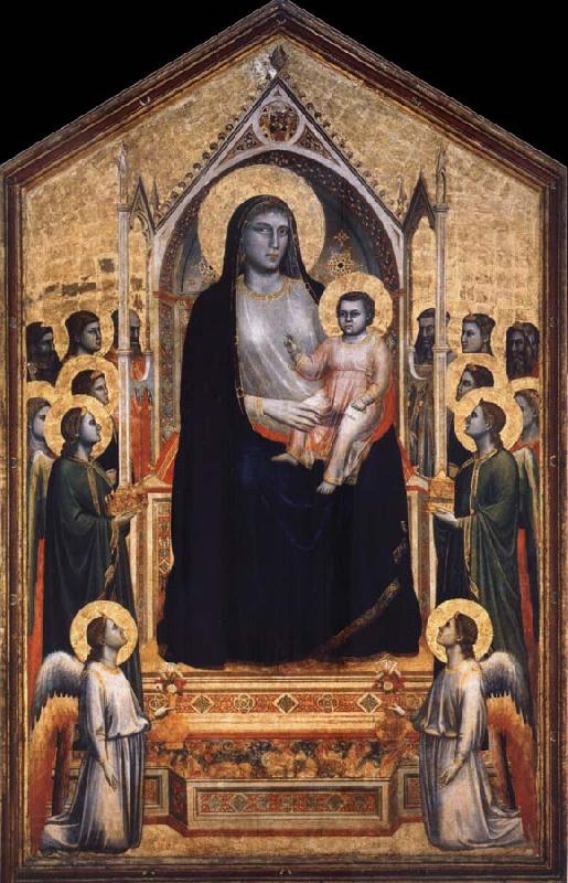 GIOTTO di Bondone Throning God mother with the child Norge oil painting art